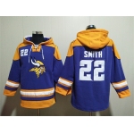 Men's Minnesota Vikings #22 Harrison Smith Purple Yellow Ageless Must-Have Lace-Up Pullover Hoodie