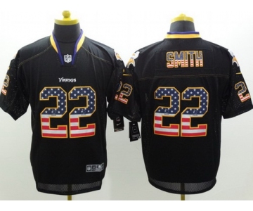 Nike Minnesota Vikings #22 Harrison Smith 2014 USA Flag Fashion Black Elite Jersey