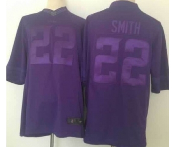 Nike Minnesota Vikings #22 Harrison Smith Drenched Limited Purple Jersey