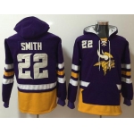 Nike Minnesota Vikings #22 Harrison Smith Purple Gold Name & Number Pullover NFL Hoodie