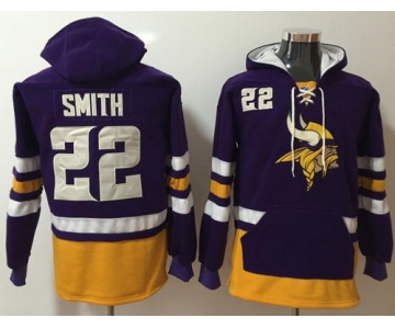 Nike Minnesota Vikings #22 Harrison Smith Purple Gold Name & Number Pullover NFL Hoodie