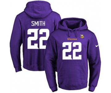 Nike Vikings #22 Harrison Smith Purple Name & Number Pullover NFL Hoodie