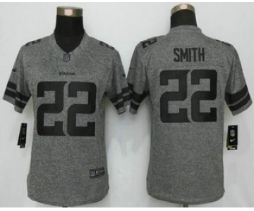 Women's Minnesota Vikings #22 Harrison Smith Nike Gray Gridiron NFL Gray Limited Jersey