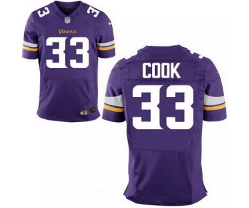 Men's 2017 NFL Draft Minnesota Vikings #33 Dalvin Cook Purple Team Color Stitched NFL Nike Elite Jersey