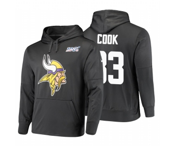 Minnesota Vikings #33 Dalvin Cook Nike NFL 100 Primary Logo Circuit Name & Number Pullover Hoodie Anthracite