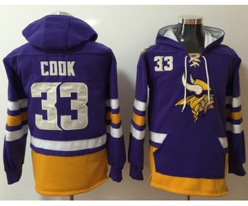 Nike Minnesota Vikings #33 Dalvin Cook Purple Gold Name & Number Pullover NFL Hoodie