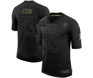 Nike Vikings 33 Dalvin Cook Black 2020 Salute To Service Limited Jersey