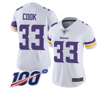 Nike Vikings #33 Dalvin Cook White Women's Stitched NFL 100th Season Vapor Limited Jersey