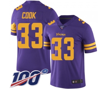 Vikings #33 Dalvin Cook Purple Men's Stitched Football Limited Rush 100th Season Jersey