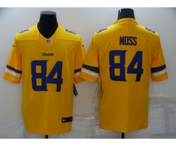 Men's Minnesota Vikings #84 Randy Moss Gold Inverted Legend Stitched NFL Nike Limited Jersey