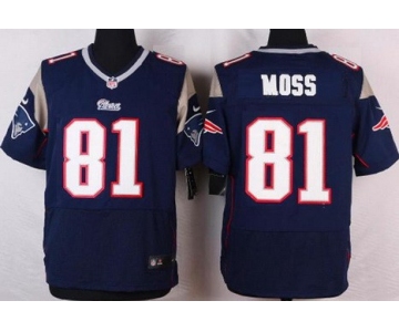 Men's New England Patriots #81 Randy Moss Navy Blue Retired Player NFL Nike Elite Jersey