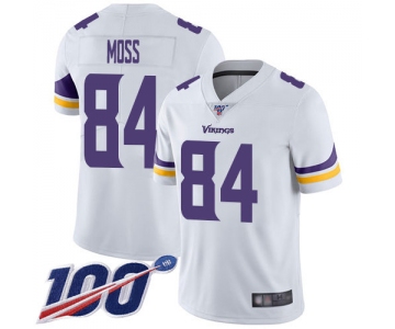 Size XXXXL Nike Vikings #84 Randy Moss White Men's Stitched NFL 100th Season Vapor Limited Jersey