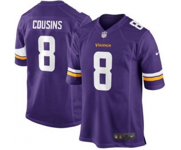 Men's Minnesota Vikings #8 Kirk Cousins Game Purple Jersey