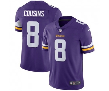 Men's Minnesota Vikings #8 Kirk Cousins Limited Purple Vapor Untouchable Jersey
