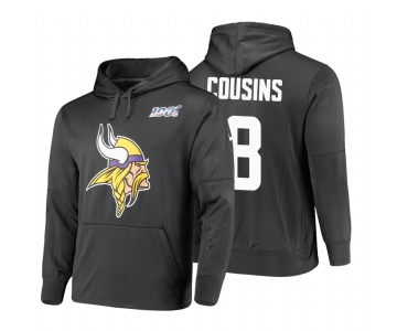 Minnesota Vikings #8 Kirk Cousins Nike NFL 100 Primary Logo Circuit Name & Number Pullover Hoodie Anthracite