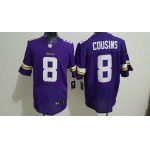 Nike Minnesota Vikings #8 Kirk Cousins Purple Team Color Men's Stitched NFL Elite Jersey