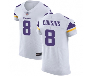 Nike Minnesota Vikings #8 Kirk Cousins White Men's Stitched NFL Vapor Untouchable Elite Jersey