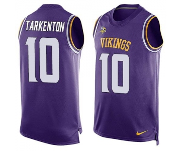 Men's Minnesota Vikings #10 Fran Tarkenton Purple Hot Pressing Player Name & Number Nike NFL Tank Top Jersey