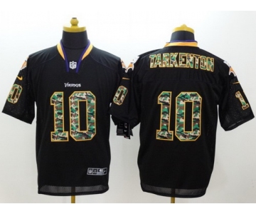 Nike Minnesota Vikings #10 Fran Tarkenton Black With Camo Elite Jersey