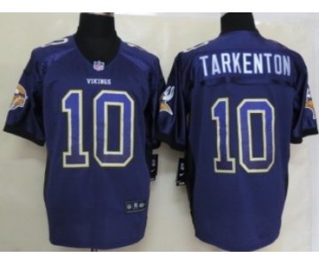 Nike Minnesota Vikings #10 Fran Tarkenton Drift Fashion Purple Elite Jersey