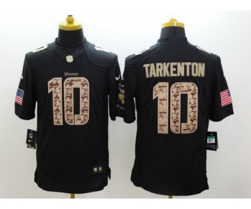 Nike Minnesota Vikings #10 Fran Tarkenton Salute to Service Black Limited Jersey