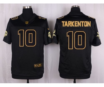 Nike Vikings #10 Fran Tarkenton Black Men's Stitched NFL Elite Pro Line Gold Collection Jersey