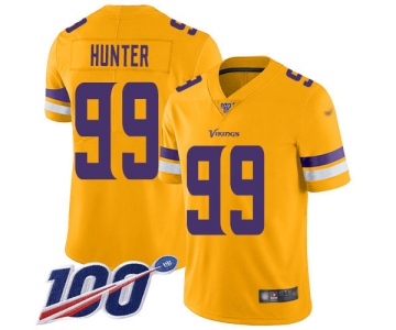 Nike Vikings #99 Danielle Hunter Gold Men's Stitched NFL Limited Inverted Legend 100th Season Jersey