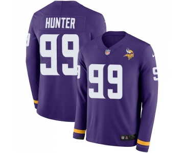 Nike Vikings 99 Danielle Hunter Purple Team Color Men's Stitched NFL Limited Therma Long Sleeve Jersey