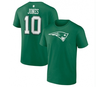 Men's New England Patriots #10 Mac Jones Green St. Patrick's Day Icon Player T-Shirt