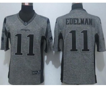 Men's New England Patriots #11 Julian Edelman Nike Gray Gridiron 2015 NFL Gray Limited Jersey