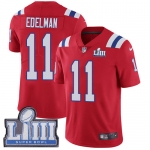 Men's New England Patriots #11 Julian Edelman Red Nike NFL Alternate Vapor Untouchable Super Bowl LIII Bound Limited Jersey