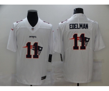 Men's New England Patriots #11 Julian Edelman White 2020 Shadow Logo Vapor Untouchable Stitched NFL Nike Limited Jersey