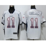 Men's New England Patriots #11 Julian Edelman White Drift Stitched NFL Nike Fashion Jersey