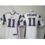 Men's New England Patriots #11 Julian Edelman White Road 2015 NFL Nike Elite Jersey