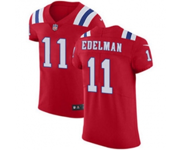 Men's Nike New England Patriots #11 Julian Edelman Red Alternate Stitched NFL Vapor Untouchable Elite Jersey