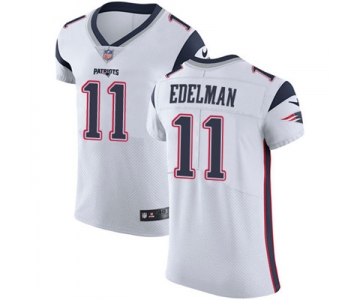 Men's Nike New England Patriots #11 Julian Edelman White Stitched NFL Vapor Untouchable Elite Jersey