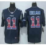 New England Patriots #11 Julian Edelman Navy Blue Strobe 2015 NFL Nike Fashion Jersey