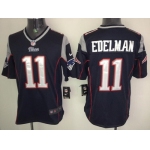 Nike New England Patriots #11 Julian Edelman Blue Game Jersey