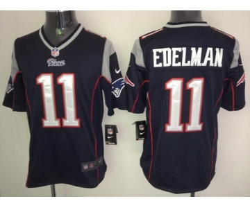 Nike New England Patriots #11 Julian Edelman Blue Game Jersey