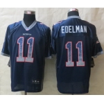 Nike New England Patriots #11 Julian Edelman Drift Fashion Blue Elite Jersey