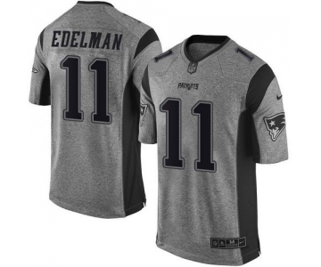 Nike Patriots #11 Julian Edelman Gray Men's Stitched NFL Limited Gridiron Gray Jersey