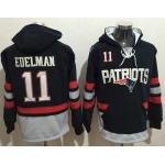 Nike Patriots #11 Julian Edelman Navy Blue Sawyer Hooded Sweatshirt NFL Hoodie