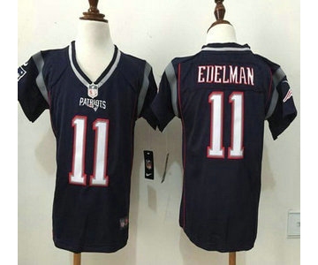 Toddler New England Patriots #11 Julian Edelman Navy Blue Team Color 2015 NFL Nike Game Jersey