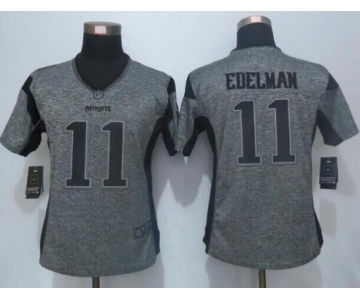 Women's New England Patriots #11 Julian Edelman Gray Gridiron Nike NFL Limited Jersey
