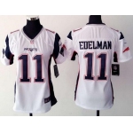 Women's New England Patriots #11 Julian Edelman White Road 2015 NFL Nike Game Jersey