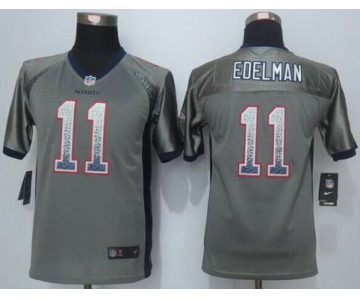 Youth New England Patriots #11 Julian Edelman Nike Drift Fashion Gray Jersey