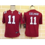 Youth New England Patriots #11 Julian Edelman Nike Red Game Jersey