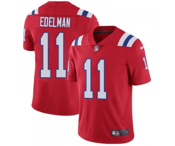 Youth Nike New England Patriots #11 Julian Edelman Red Alternate Stitched NFL Vapor Untouchable Limited Jersey