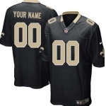 Kids' Nike New Orleans Saints Customized Black Game Jersey
