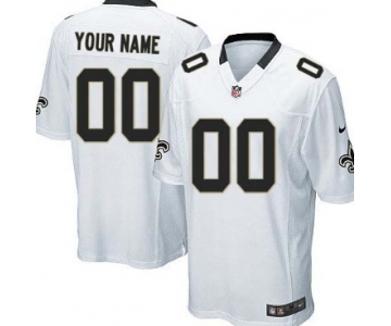 Kids' Nike New Orleans Saints Customized White Game Jersey